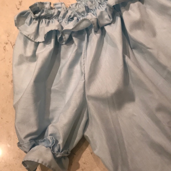 Vintage Off-the-shoulder Light Blue Top - Picture 5 of 5